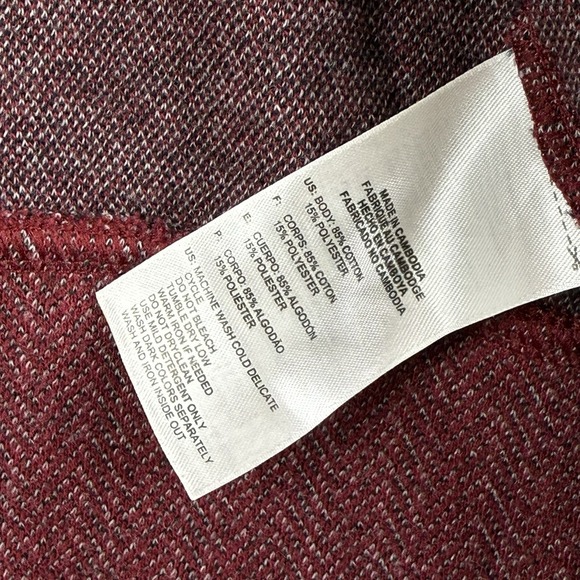 Adidas Men's Full Zip Fleece Track Jacket Maroon Red 3 Stripe Orange Logo Small - Picture 5 of 11